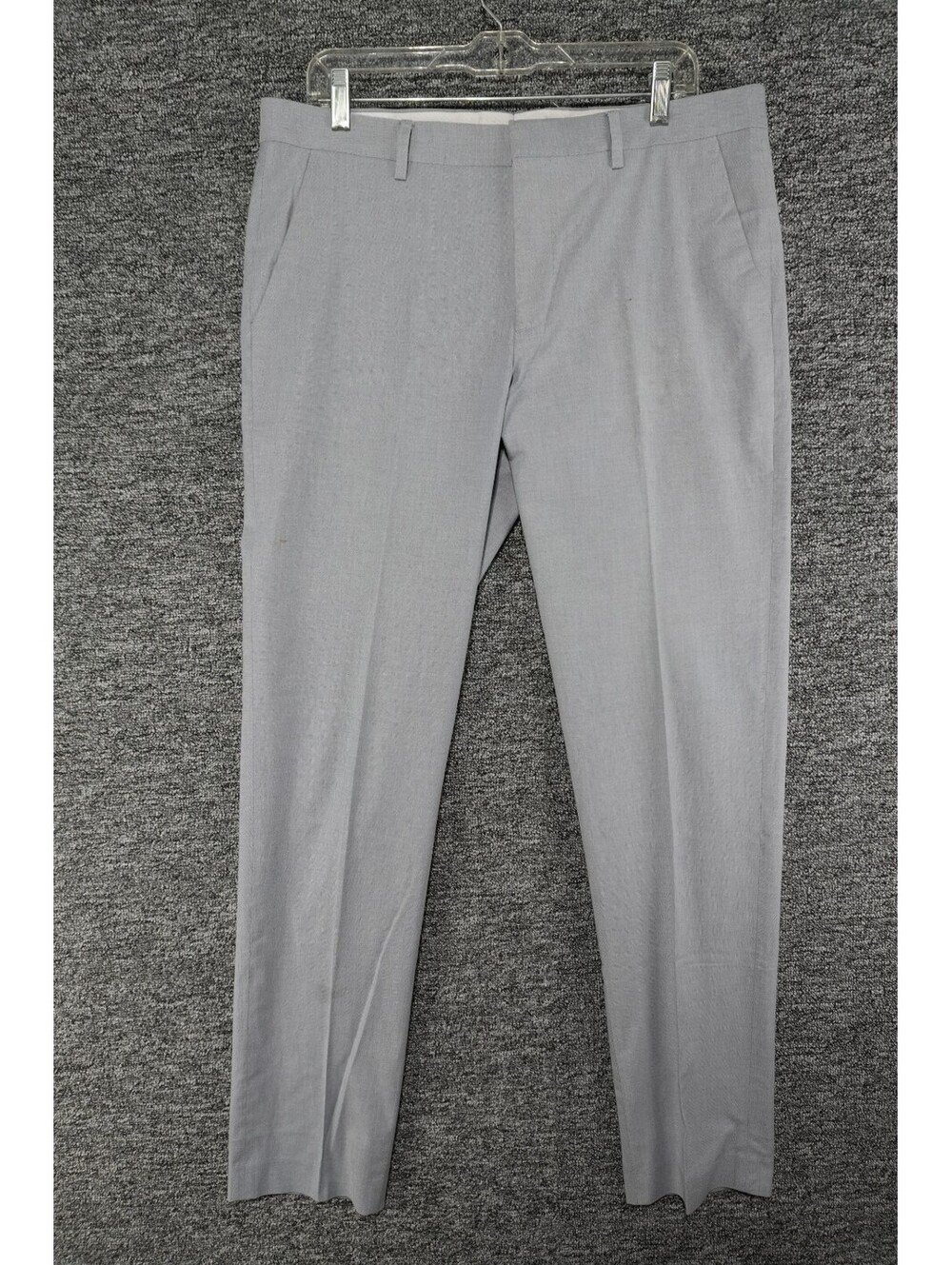 Express Men's Flat Front Slim Tapered Gray Cotton Twill Chino Pants 33W